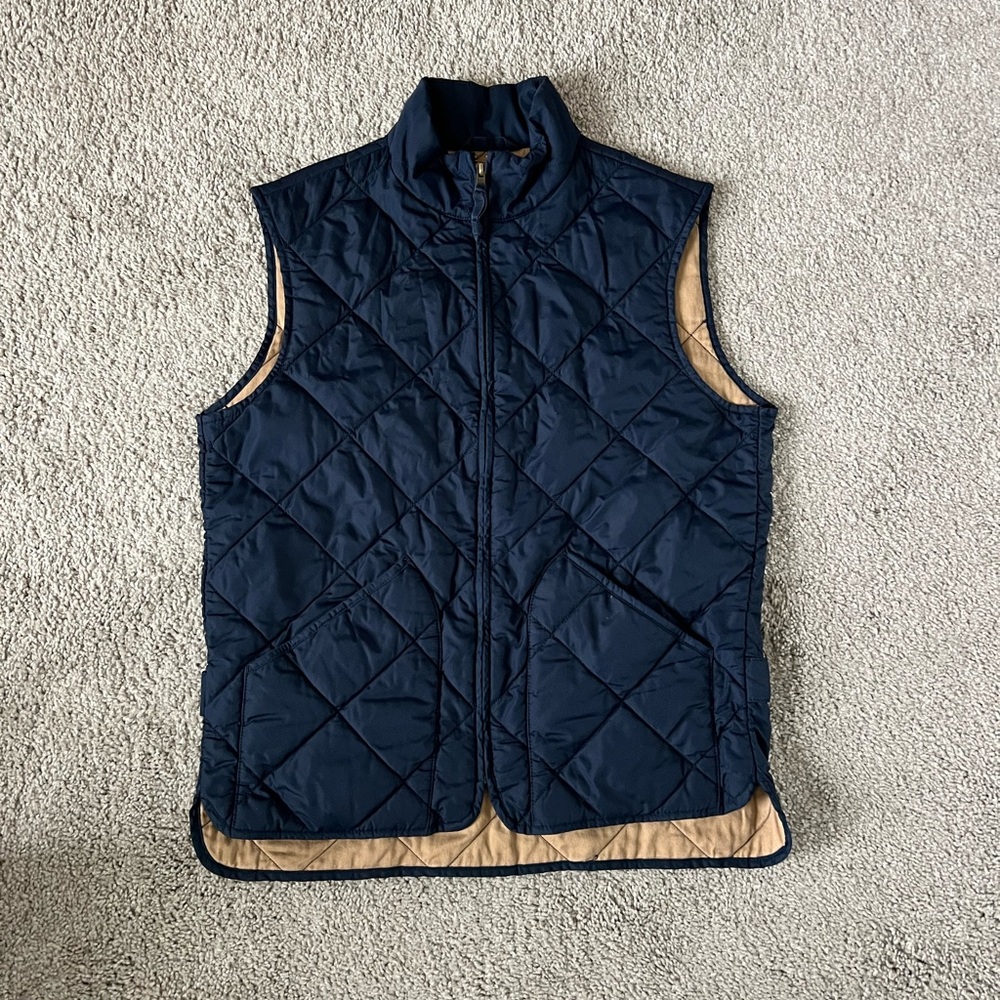 Men's J. Crew Navy Quilted Vest